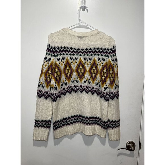 Talbots Cream Fair Isle Knit Grandma Sweater Women's Size XS - Picture 4 of 9
